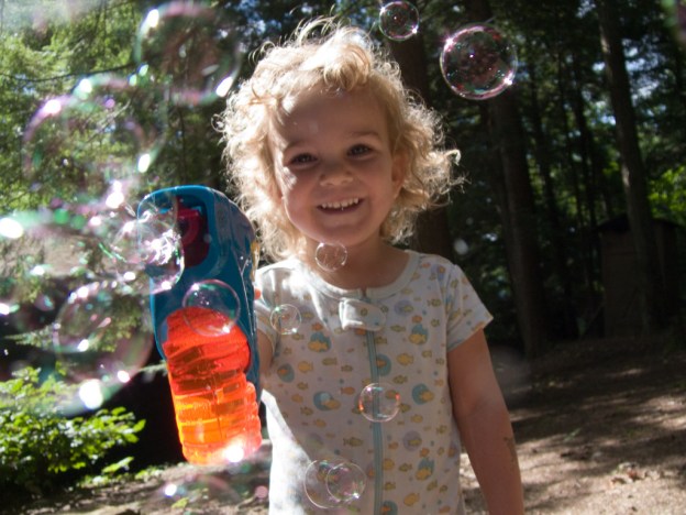 Kara with the bubble gun