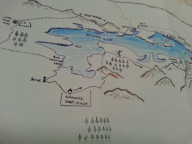 hand drawn map of race course