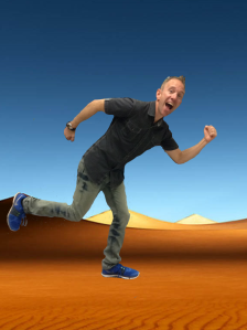 David running in the desert